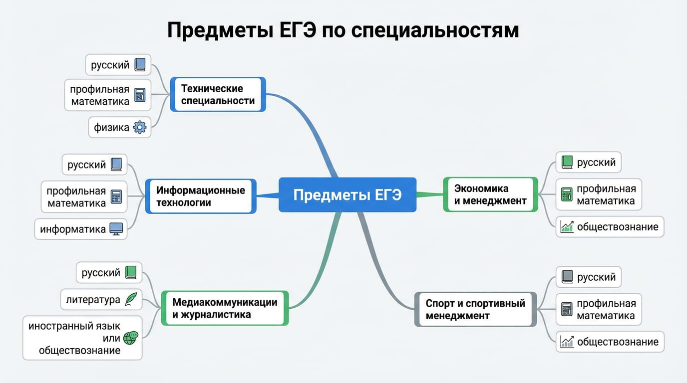 предметы егэ по специальностям