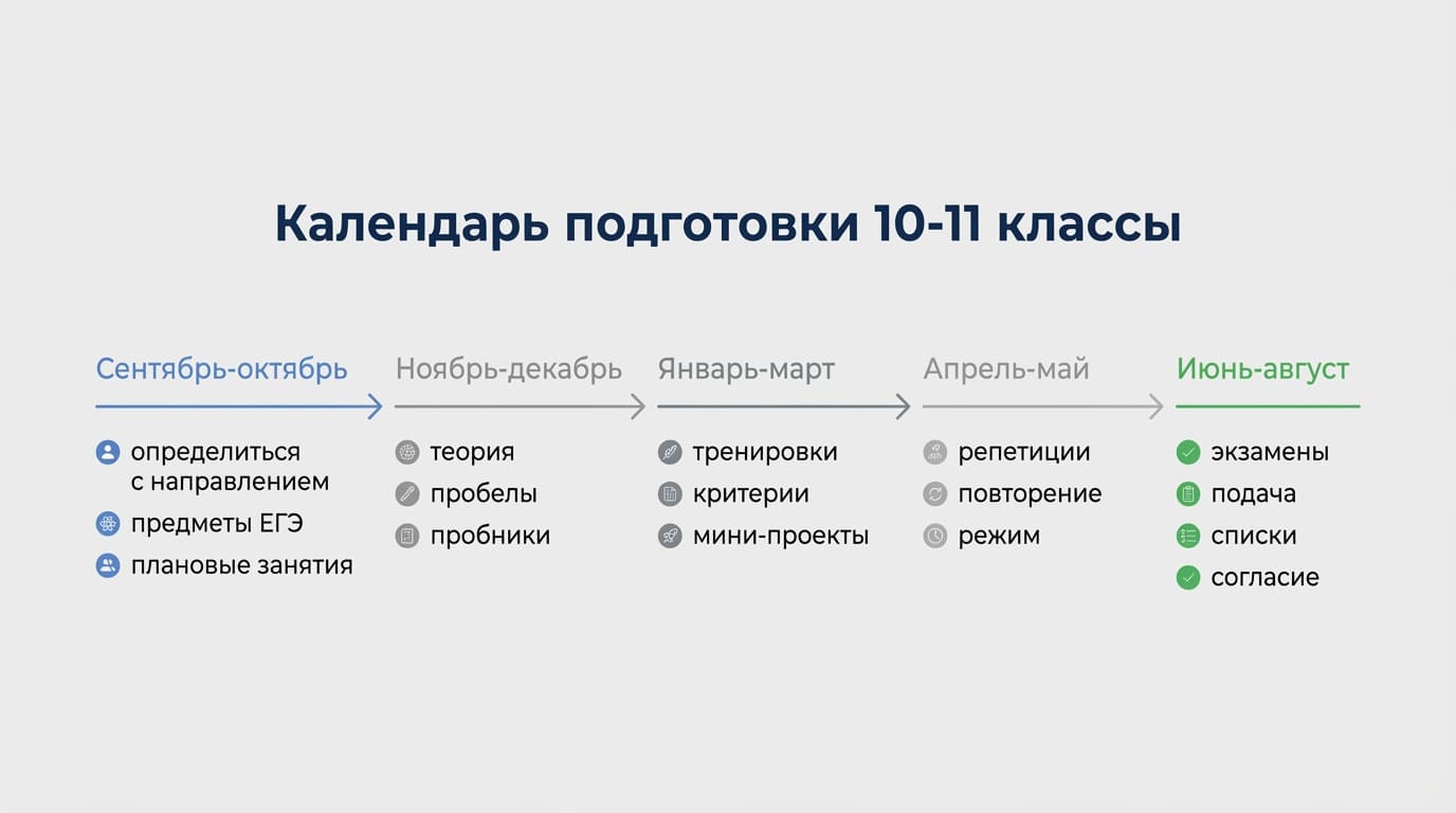 календарь подготовки 10-11 класс